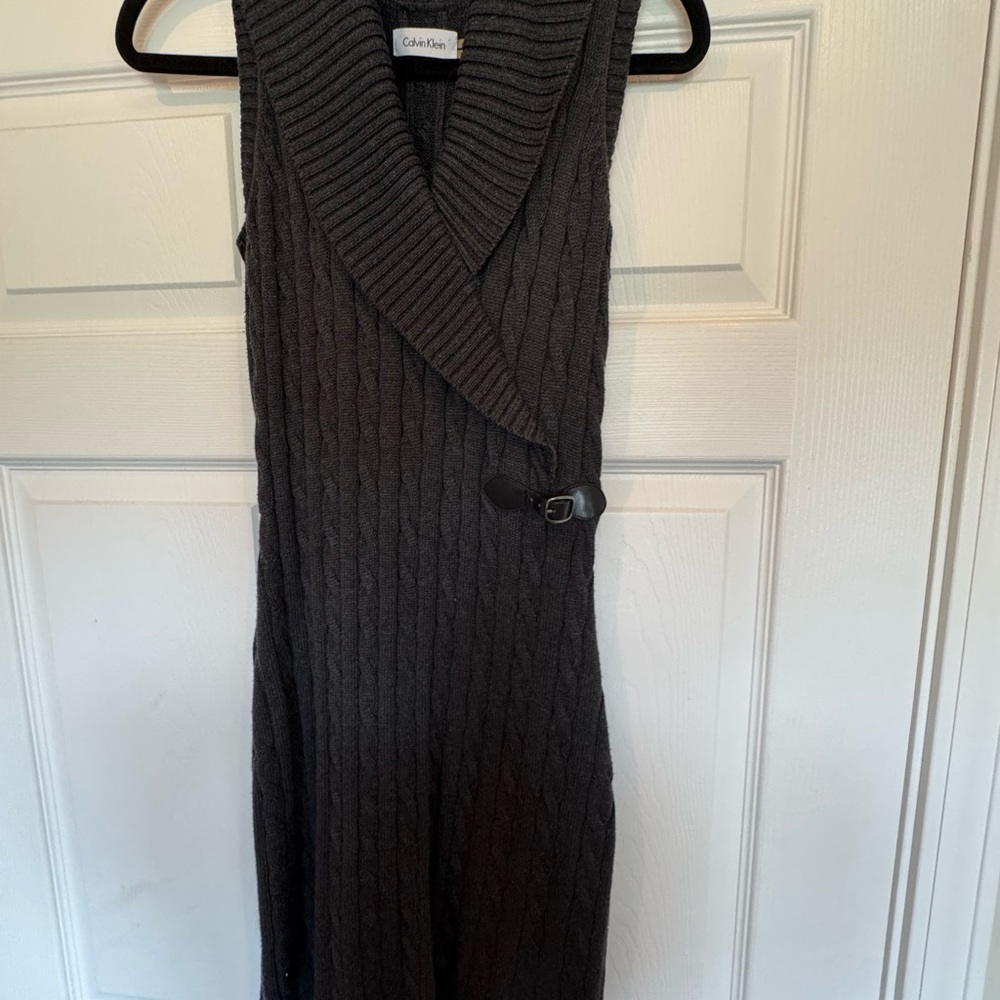 Calvin Klein Black Sleeveless Sweater Dress